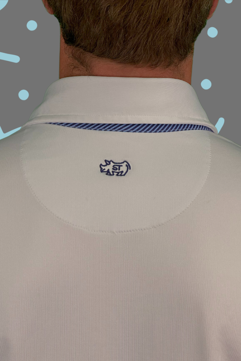Blue-Striped Accent Men's Polo