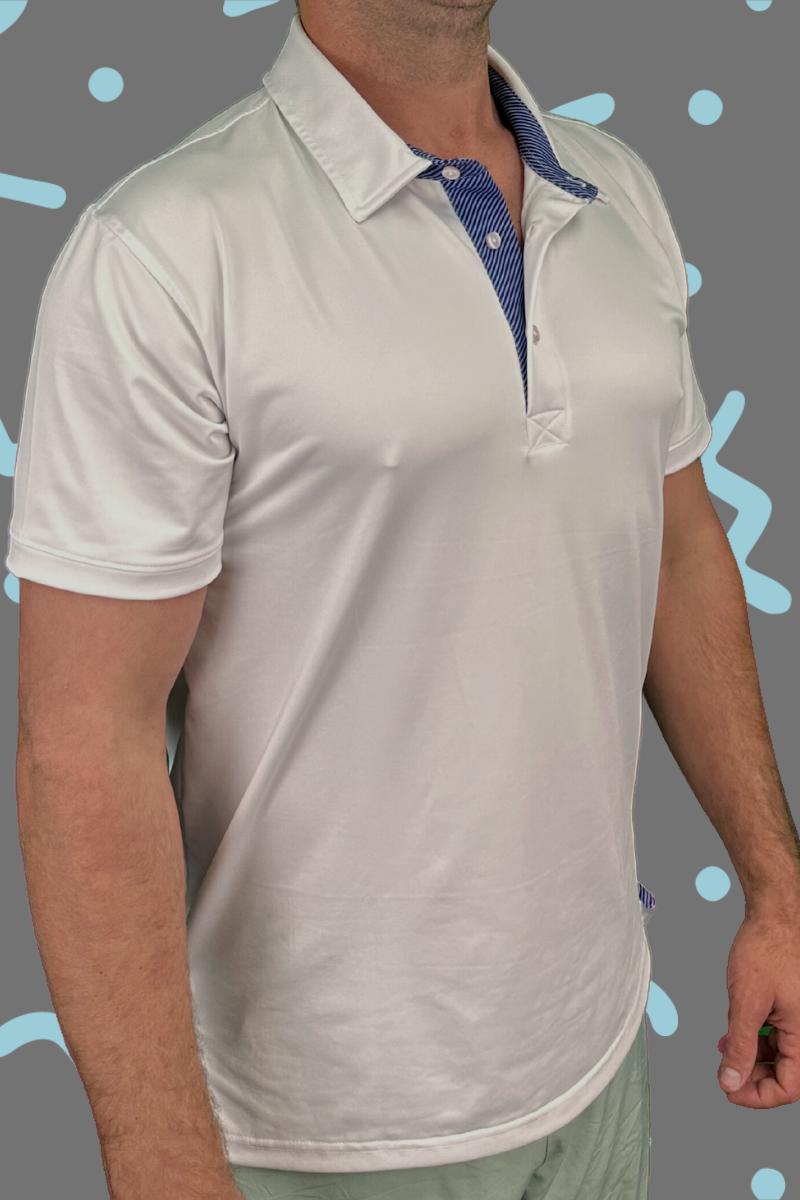 Blue-Striped Accent Men's Polo