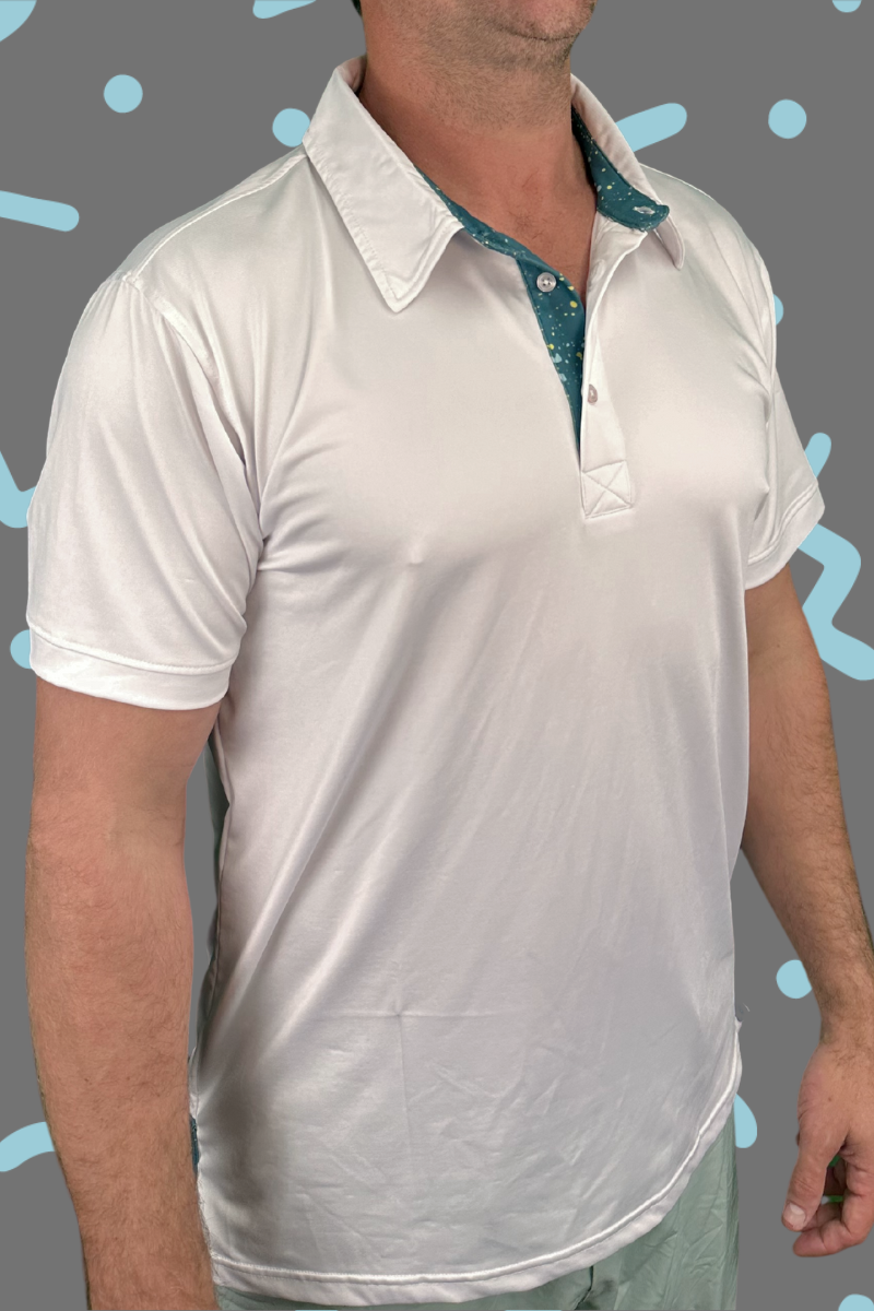 Green Splatter Accent Men's Polo