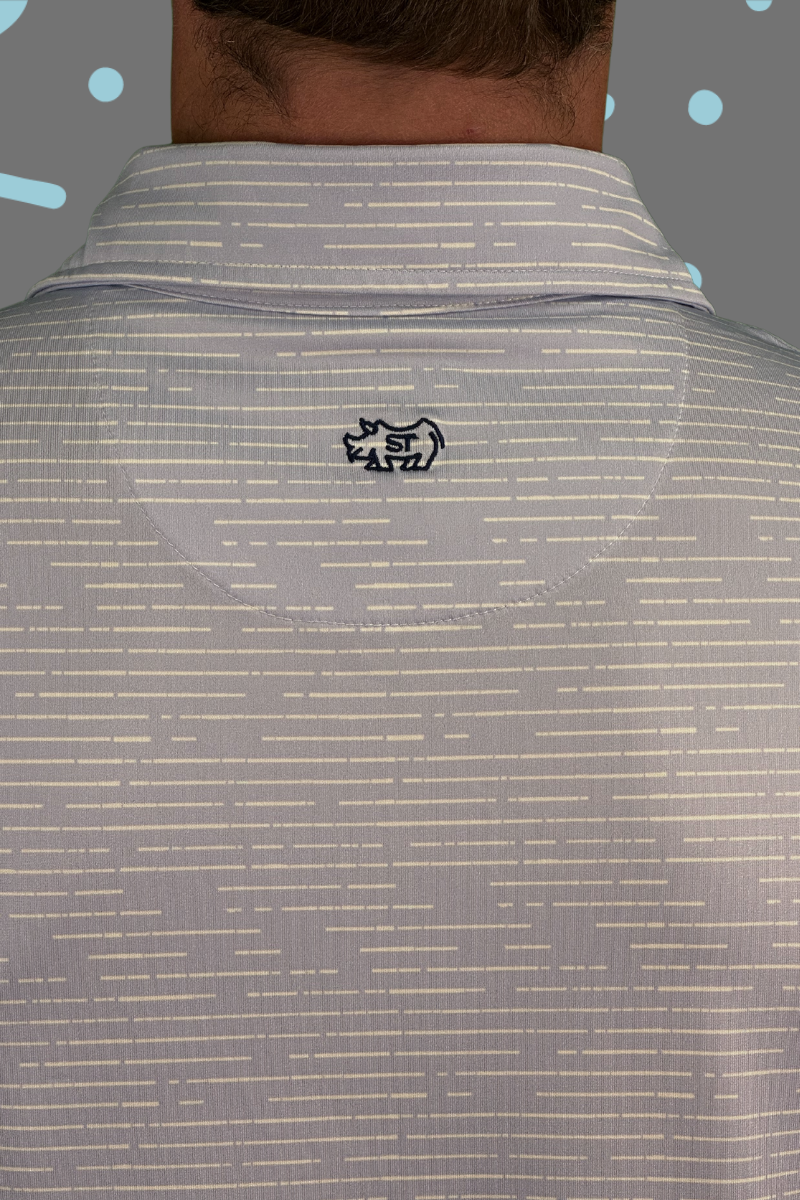 Grey Dashed Lines Men's Polo