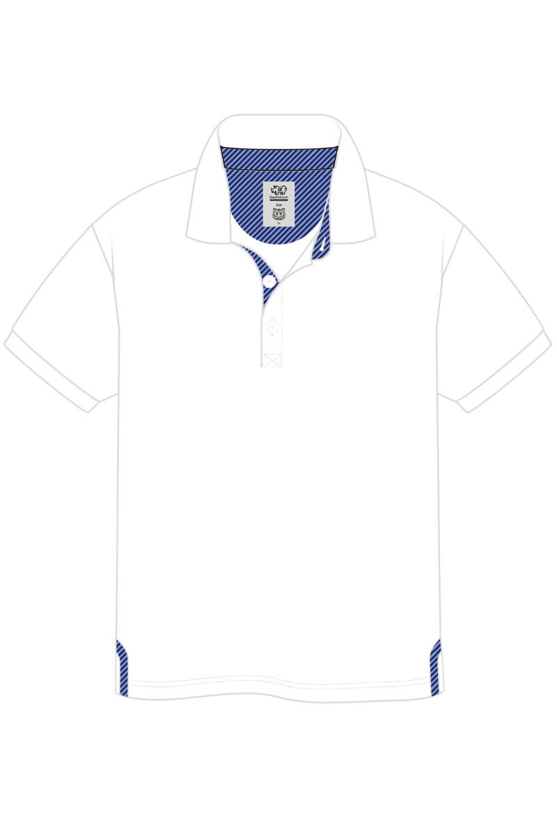 Blue-Striped Accent Men's Polo